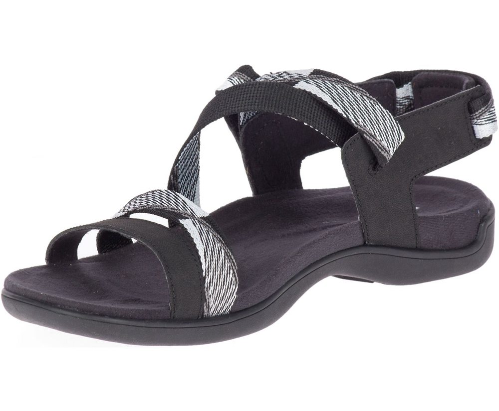 Merrell Sandaler Dame - District Mendi Backstrap - Sort/Hvide - TBU743605